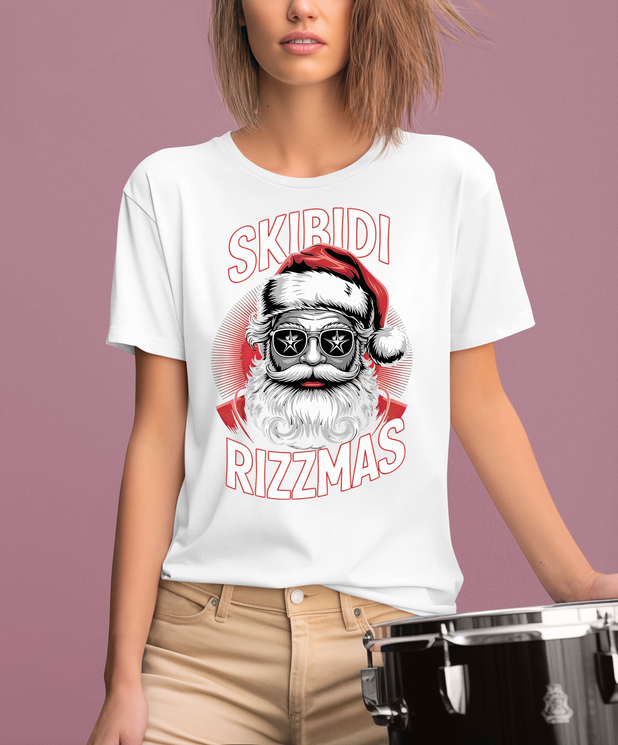 Skibidi Rizzmass Grovey Santa Christmas Spirit Gift Idea for Pop Culture Fans T-Shirt