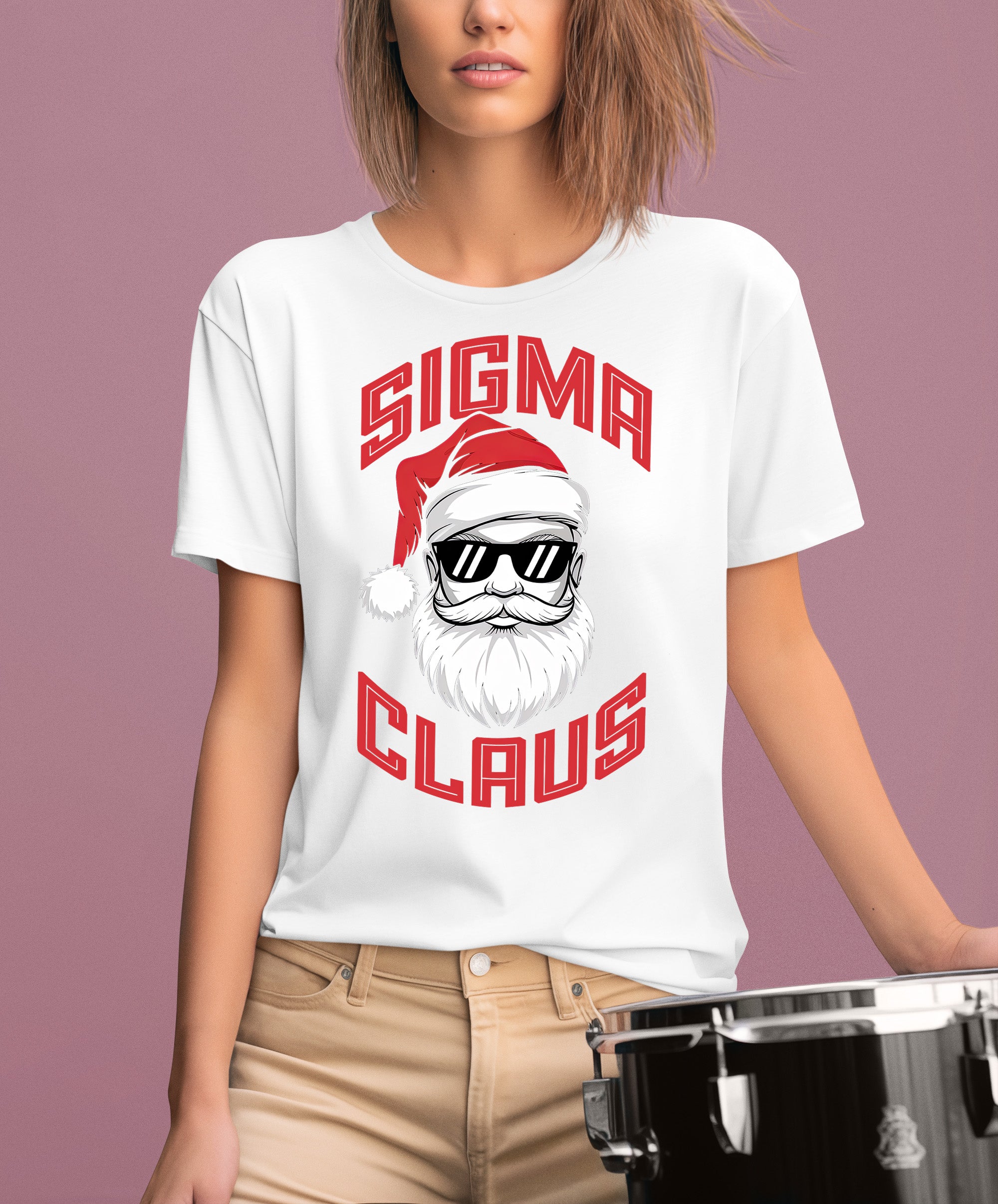 Sigma Claus Christmas Santa Illustration - Festive Holiday Artwork for Seasonal Cheer T-Shirt