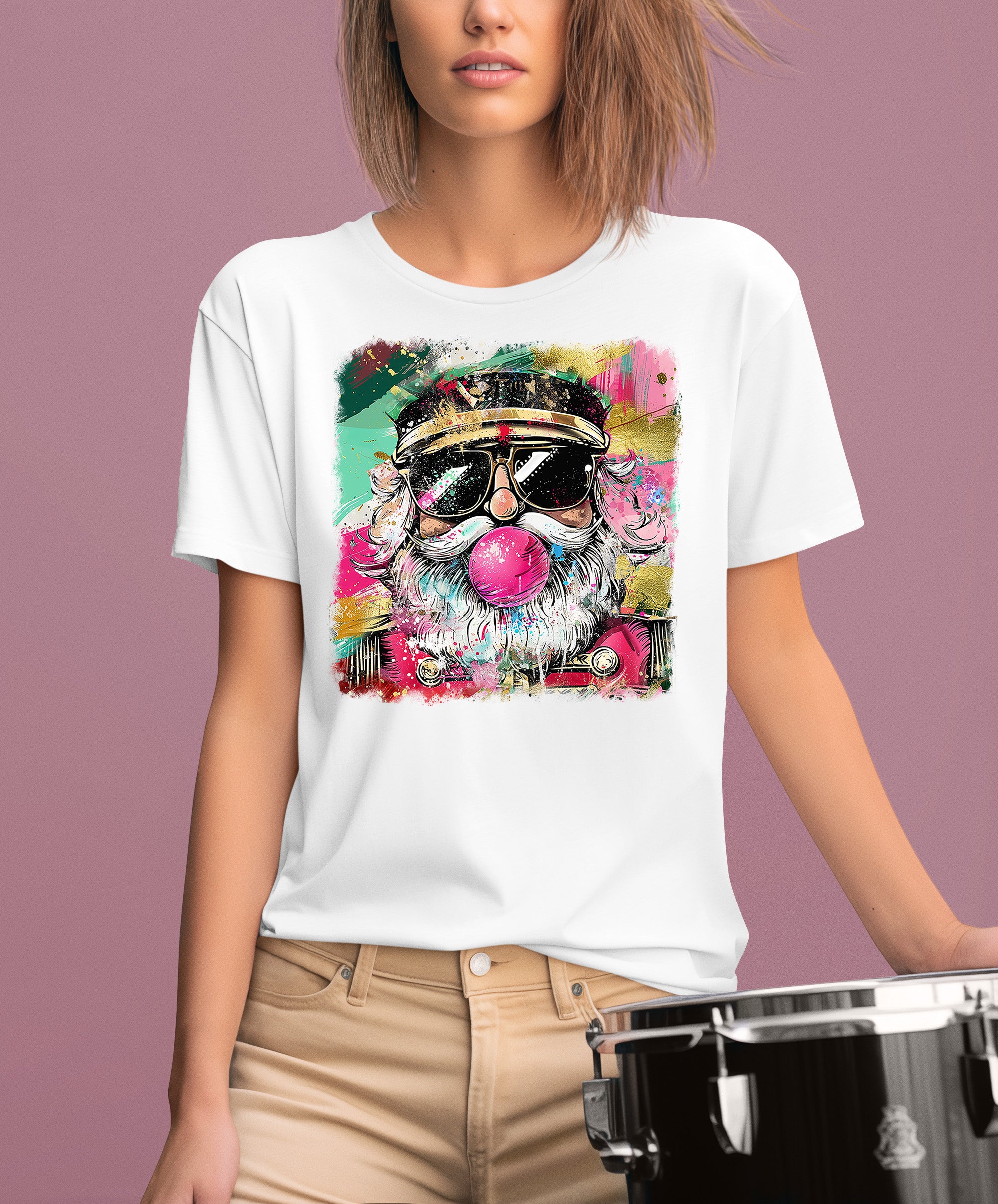 Santa Bubblegum Christmas Collectible - Holiday Gift for Santa Lovers, Festive Seasonal Item T-Shirt