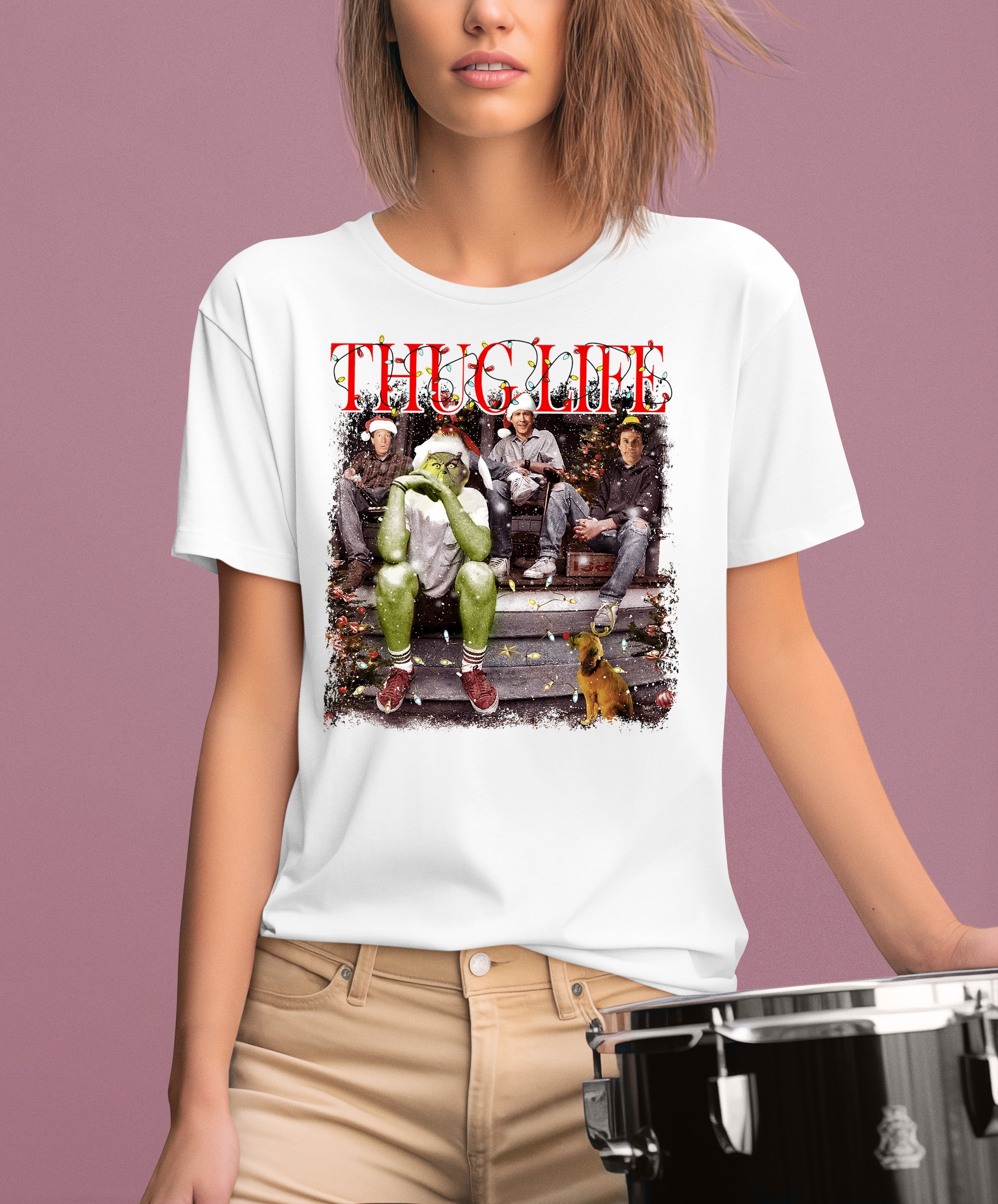 Christmas Thug Life Grinch Porch Sign - Funny Grinch Themed Holiday Welcome for Porch T-Shirt
