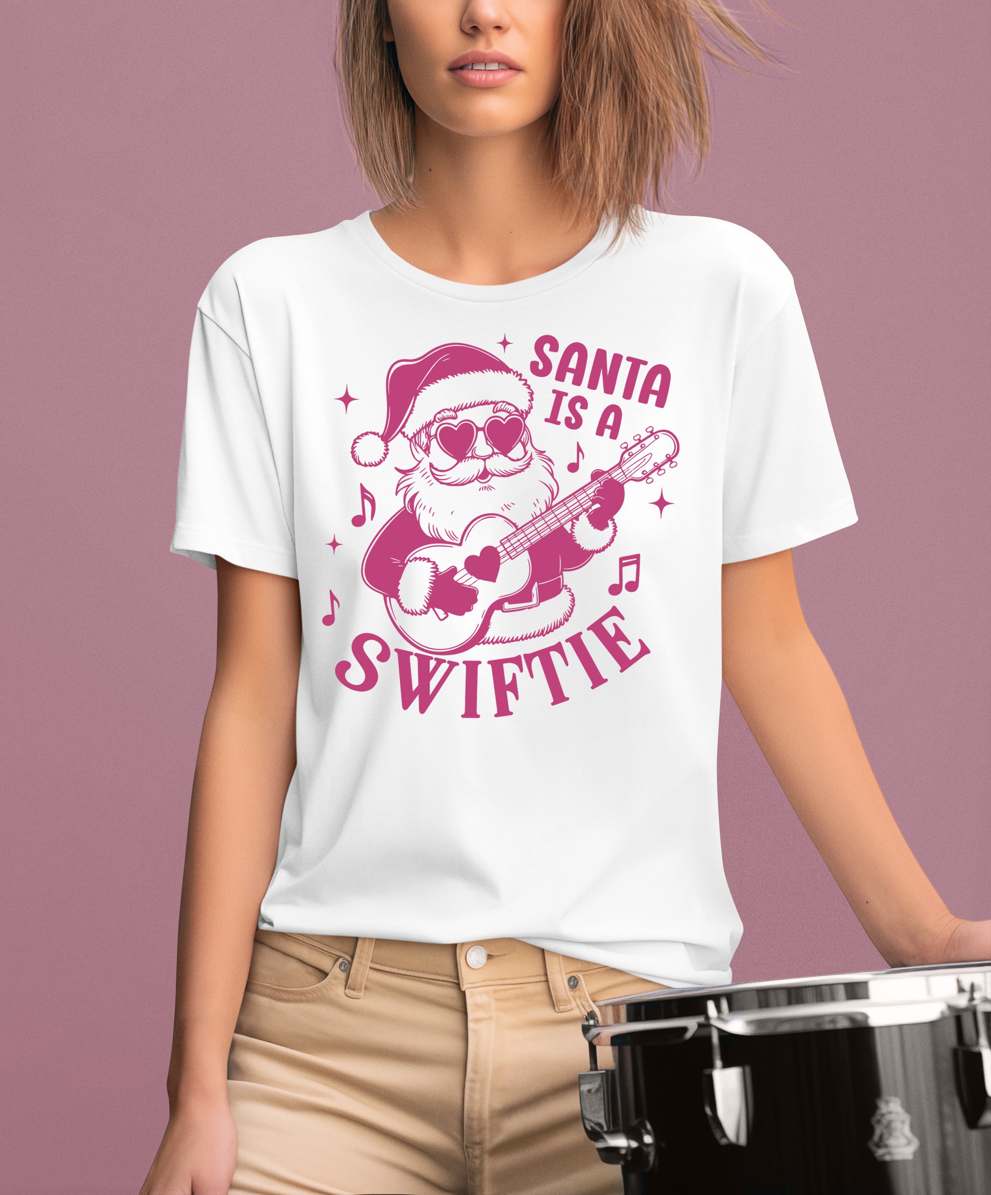 Santa is a Swiftie Christmas Gift Idea for Music Lovers - Festive Santa Theme, Holiday Joy T-Shirt
