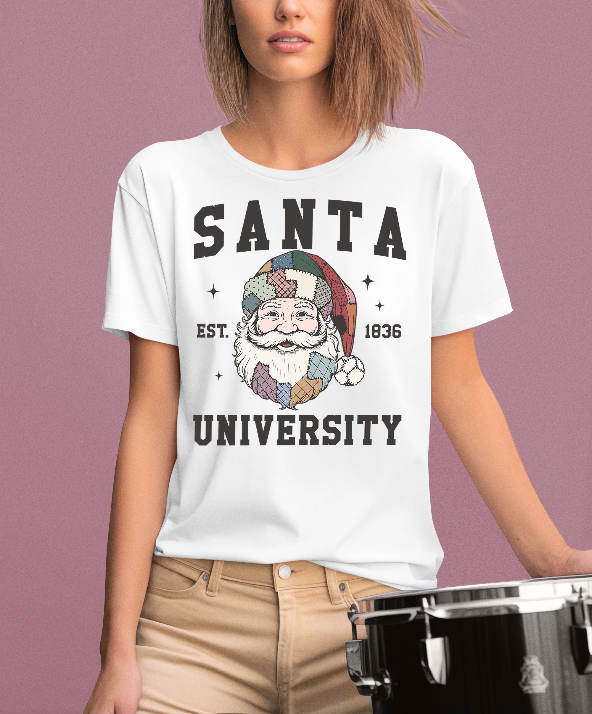 Santa University Christmas Collection, Santa Claus Gift, North Pole Education Theme, Festive Holiday Cheer T-Shirt