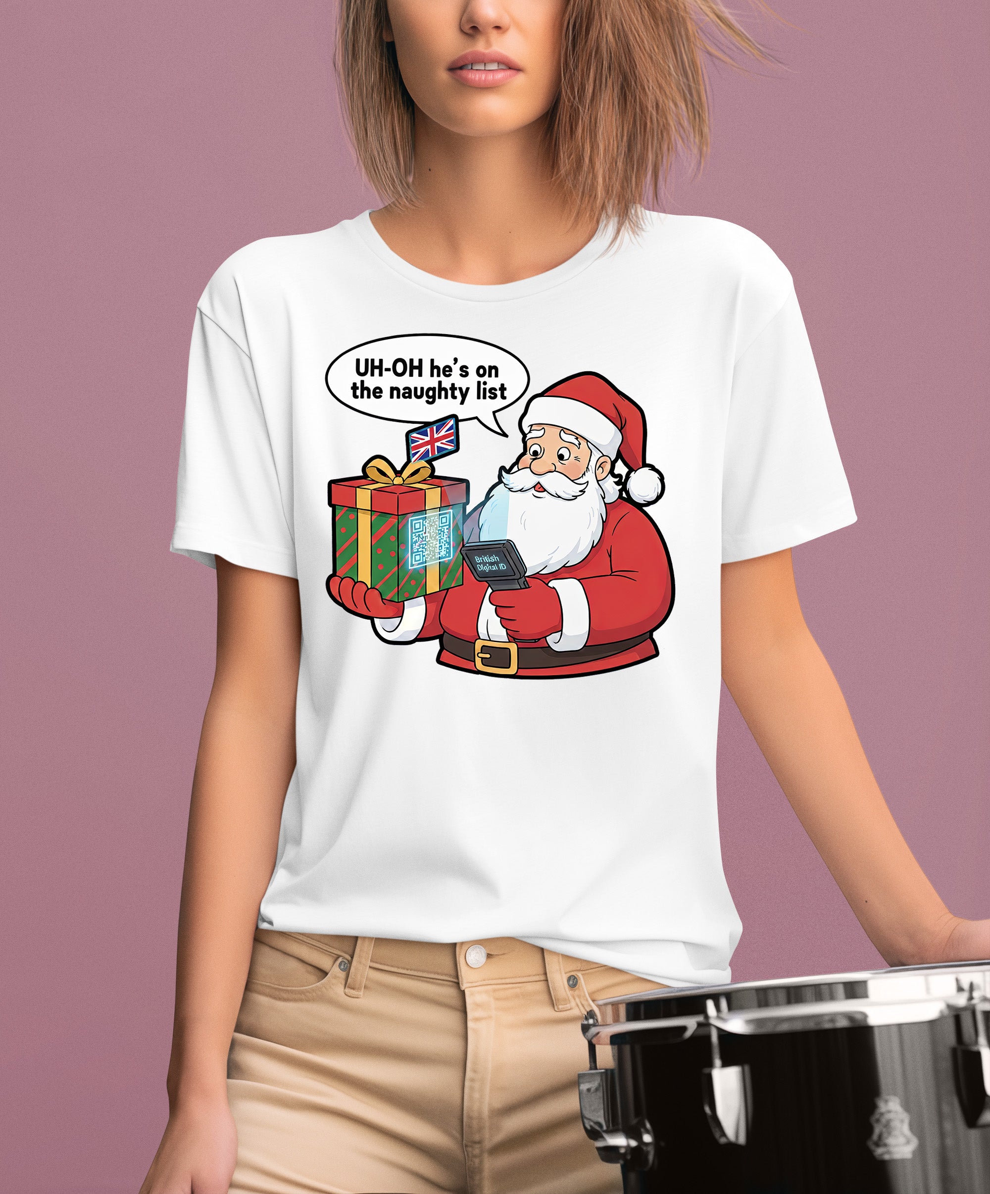 Digital ID Christmas Theme, Festive Identity Template, Holiday Branding Mockup, Editable Badge for Seasonal Greetings T-Shirt