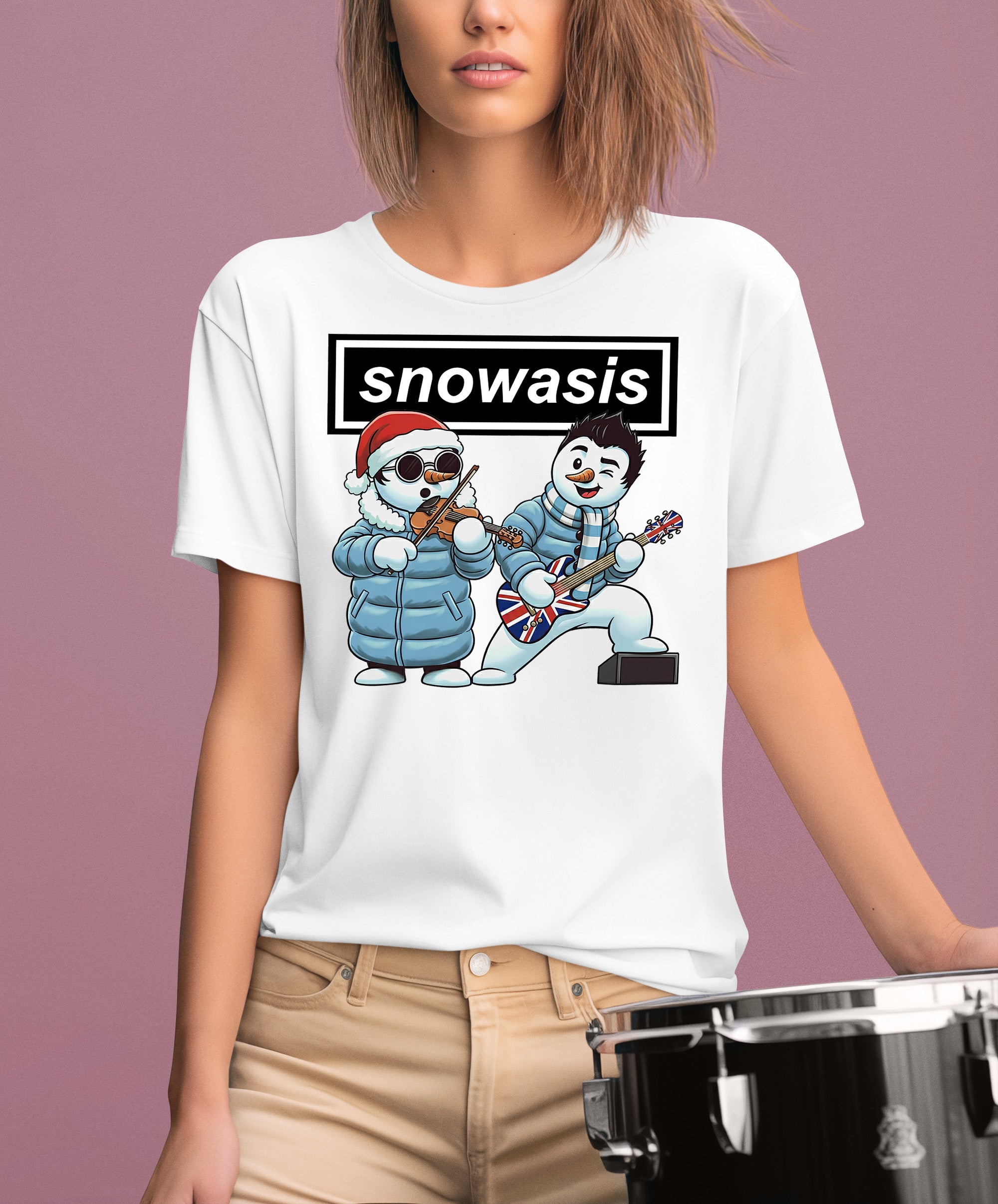 Snowasis Violin Gutar Winking – Christmas Music Themed Charm for Stockings & Holiday Accessories T-Shirt